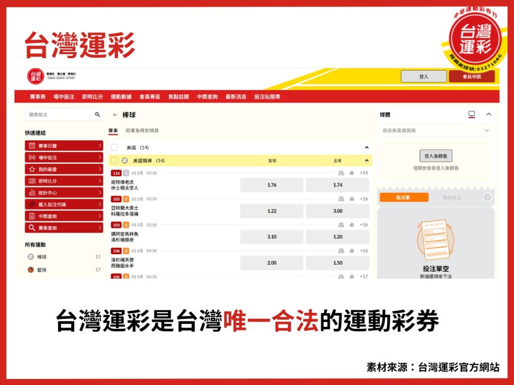 合法運彩 台灣運彩 台灣運動彩券 運動彩券 台灣運彩合法嗎 合法運彩投注 台灣運彩第三屆 運彩經銷商 線上運彩投注 中華運動彩券行